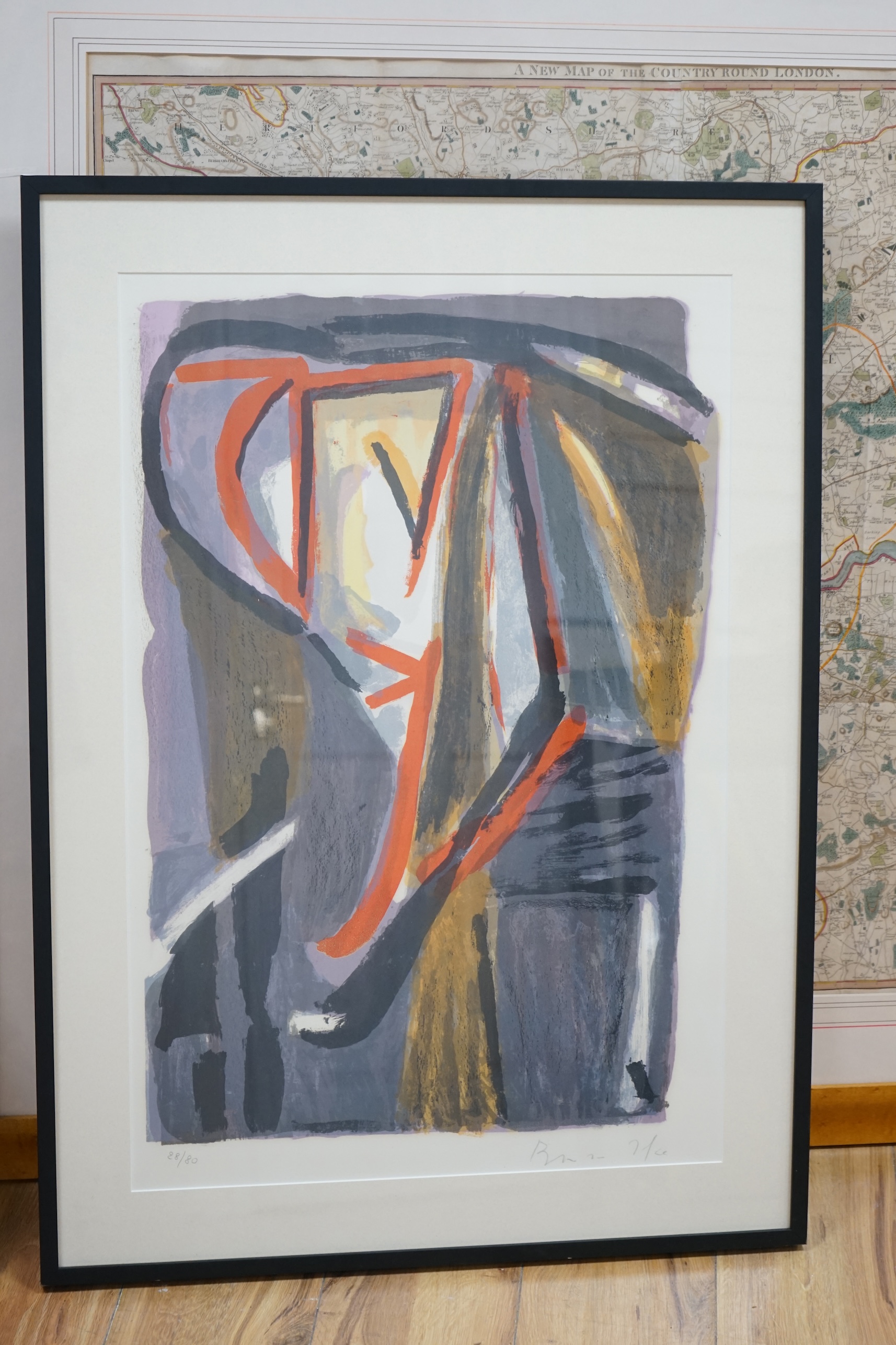 Bram van Velde (Dutch, 1895-1981), colour lithograph, Abstract composition, signed in pencil, limited edition 28/80, 73 x 48cm. Condition - good